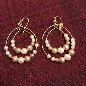 Fancy Pearl hoop earrings